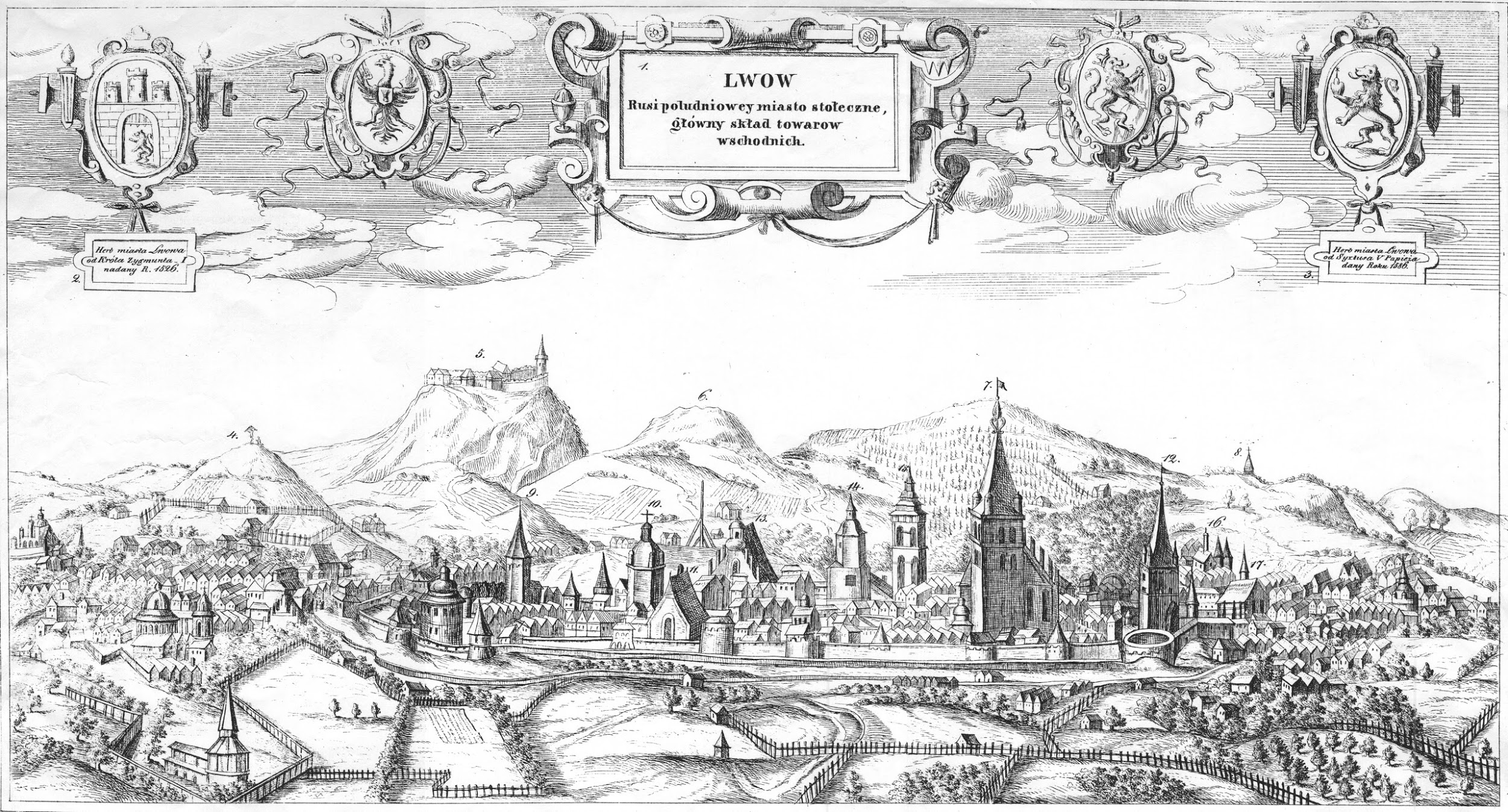Панорама Львова. 1618 рік. Автори: Г.Браун, А.Гогенберг. © strubcina.org