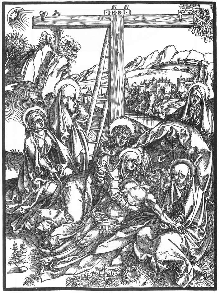 Альбрехт Дюрер “Оплакування мертвого Христа” – гравюра на дереві 1495-98 Британський музей, Лондон