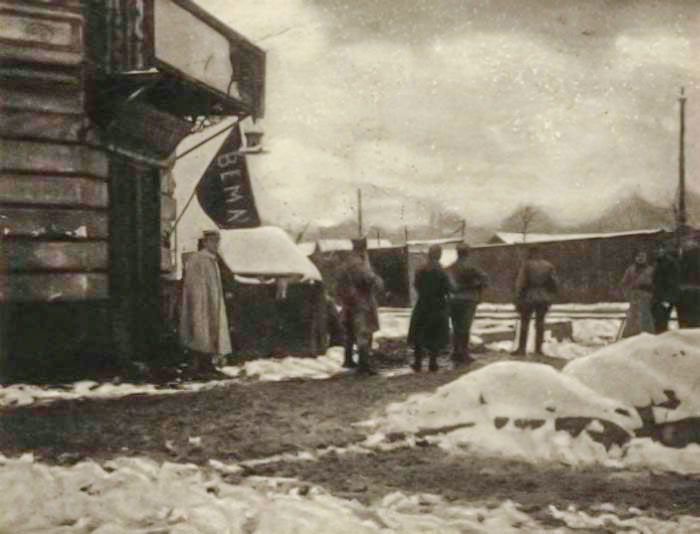 Львів, польський пост на вулиці Бема. Фото 1918 року