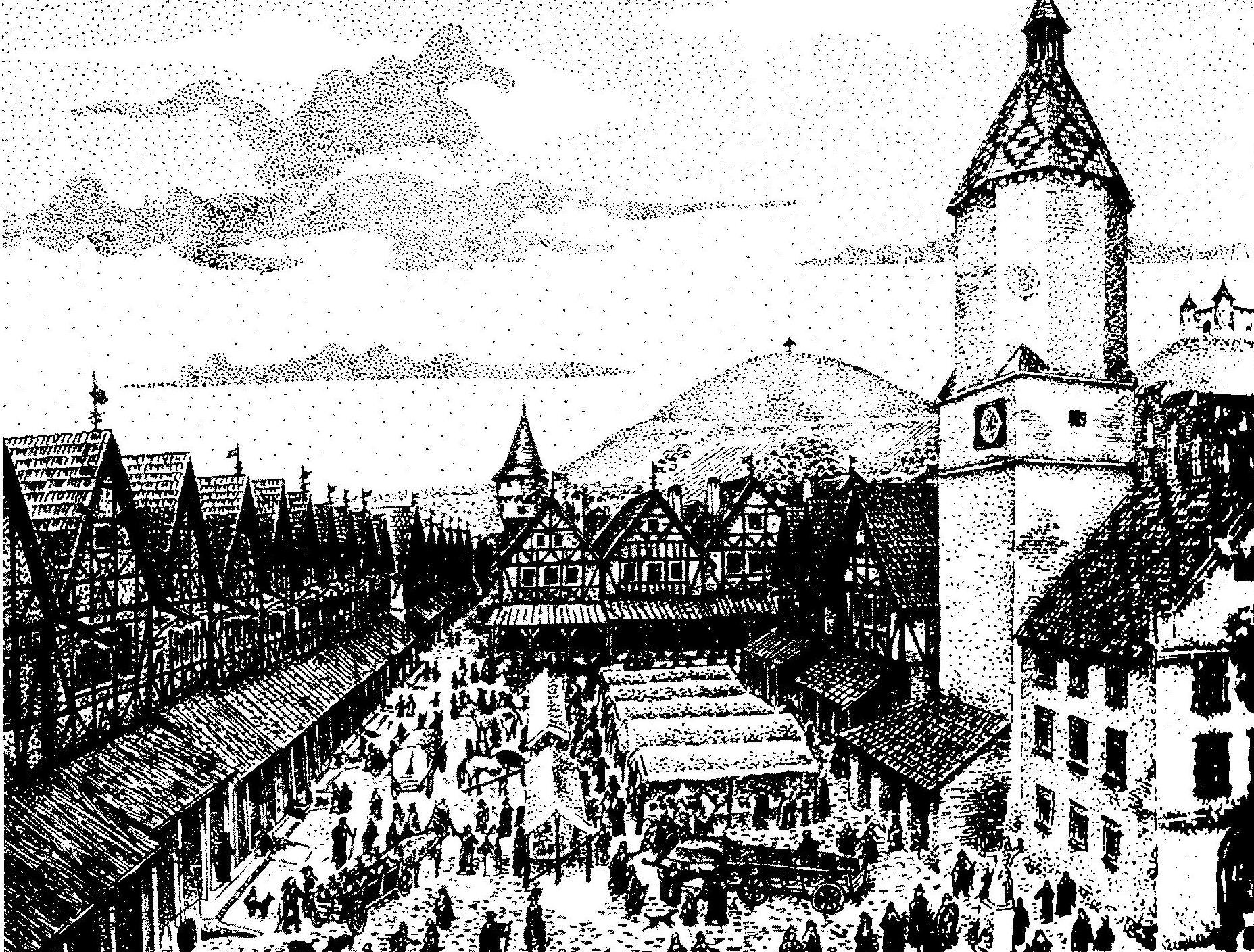 Рисунок-реконструкція давнього вигляду Львова авторства Ігоря Качора