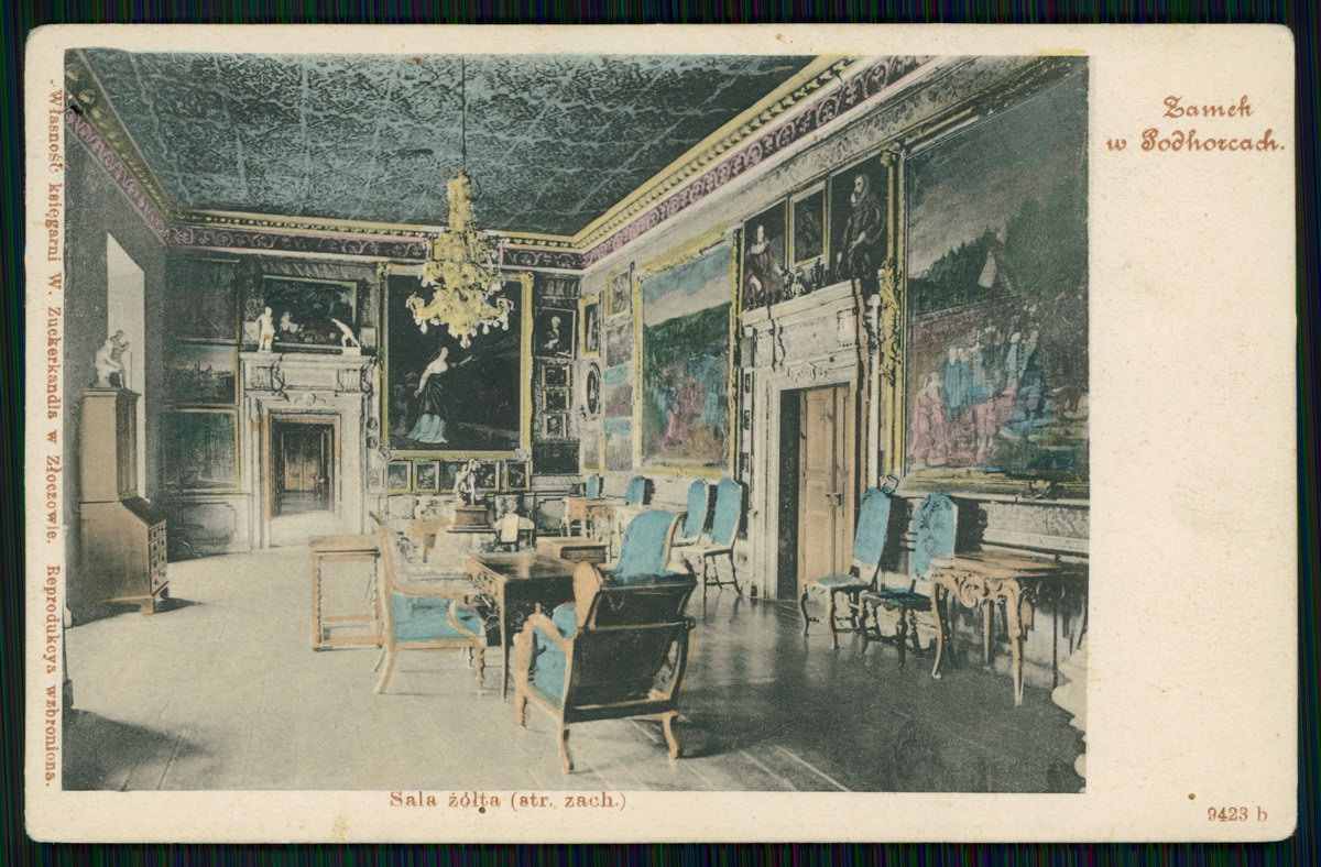 Золота Зала Підгорецького замку. Листівка 1906 року Жовта Зала Підгорецьуого замку. Листівка 1906 року