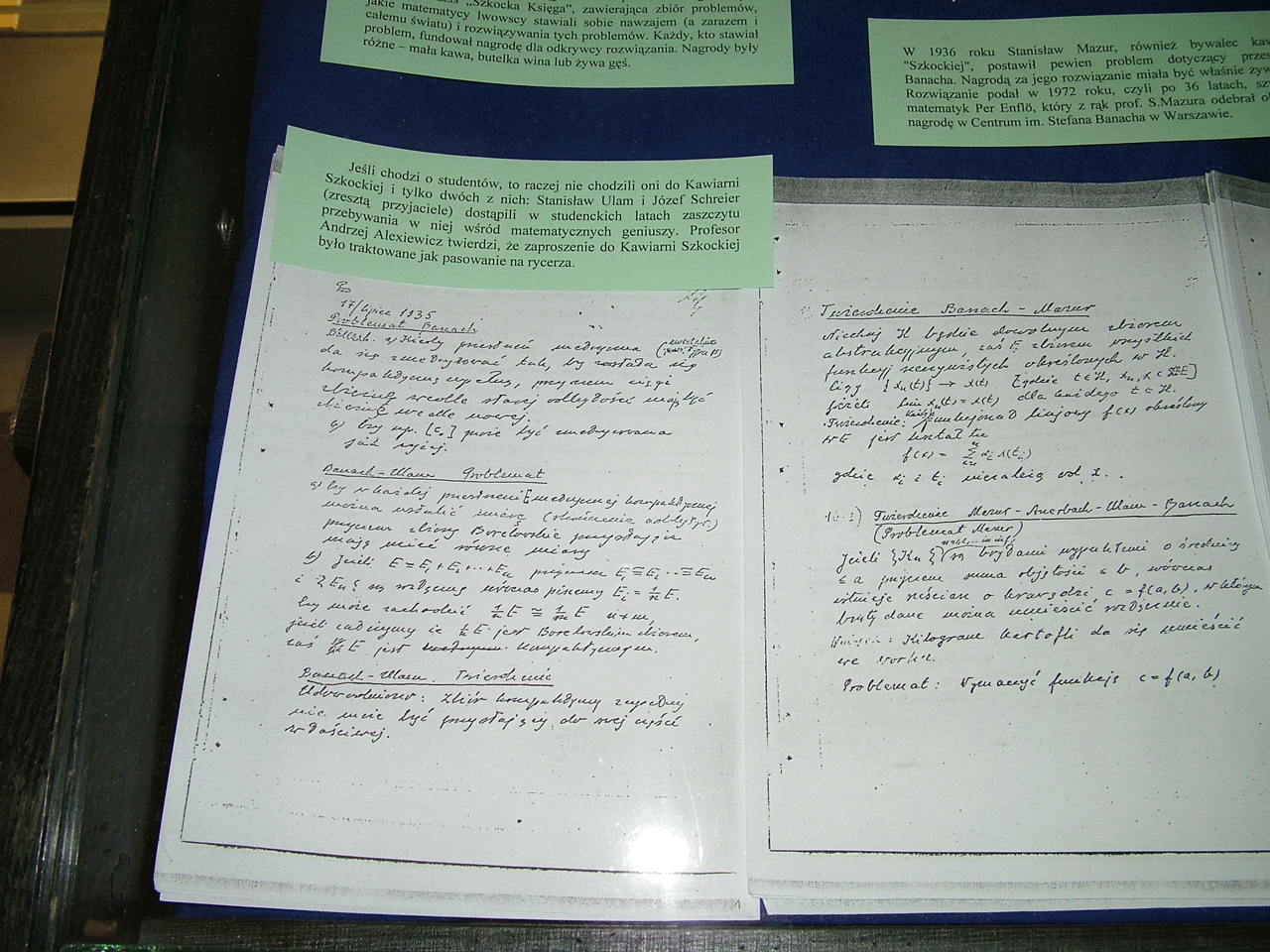 Фрагмент копії Шотландської книги з автографом Банаха