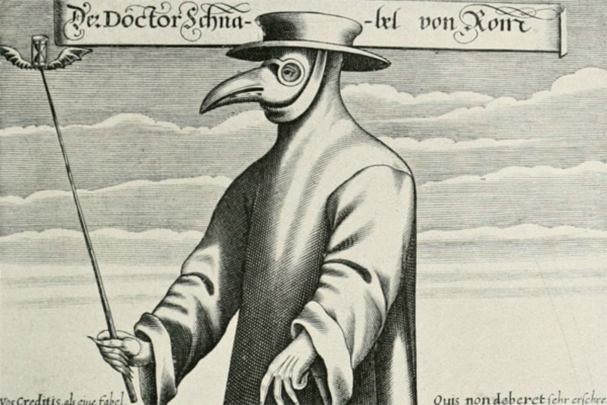 Чумний лікар. Фрагмент гравюри Поля Фюрста 1656 року
