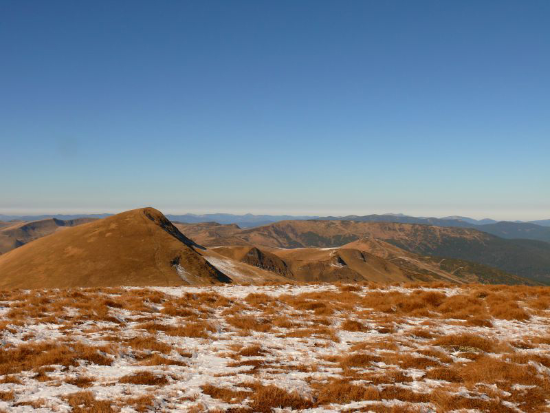 Осіння панорама карпатських вершин, Свидівець, Карпати
