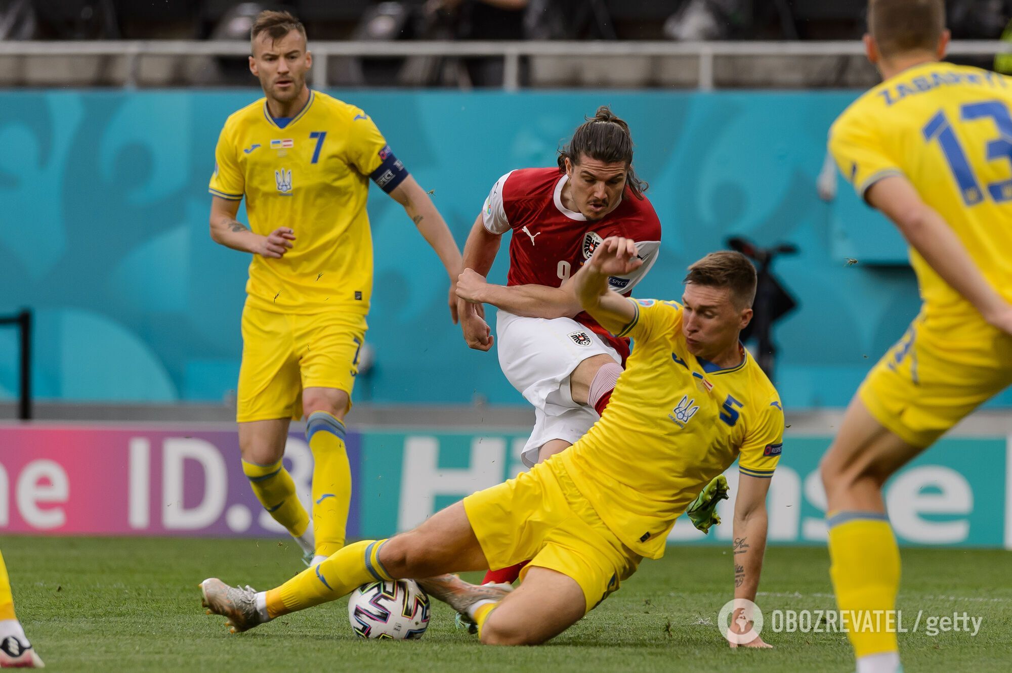 Українці в матчі з Австрією.