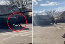 Лягали під танки: у Бахмачі місцеві жителі намагалися зупинити колону техніки РФ (відео)