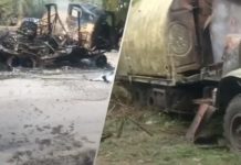 Лишилося лише згарище: у мережі з’явилися кадри розбитої колони росіян в Курській області